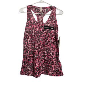 Pink & Black Leopard Print Racerback Tank Top With Zipper Accent By Loveappella